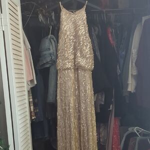 Donna Morgan Gold Maxi Dress